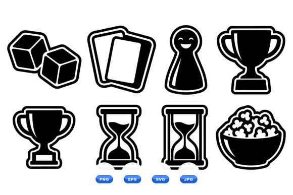 Board Game Icons SVG Set: Graphics for Crafts