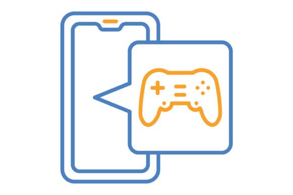 Game Blue Orange Line Icon: Graphics and Icons for Local Branding