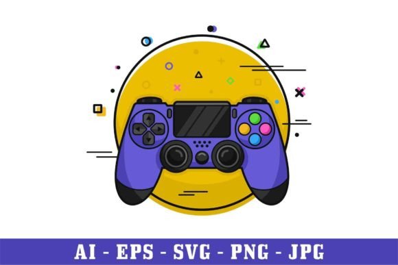 Joystick Game Console Vector Icon Graphics & Illustrations
