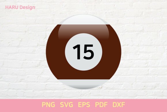 Pool Balls 15 Billiard Balls Table Game Graphics for Crafts