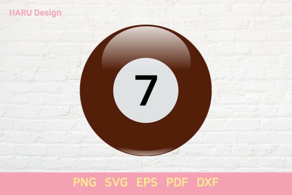 Pool Balls 7 Billiard Balls Table Game Graphics for Crafts