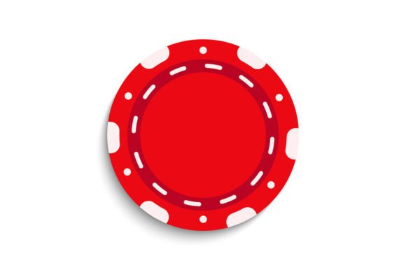 Red Poker Game Chip Vector Illustration