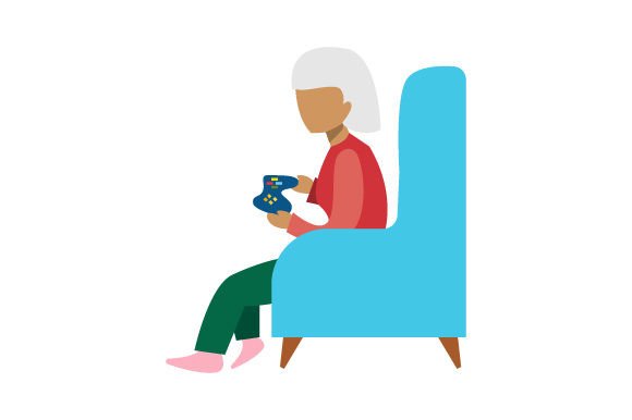 Senior Woman Game Controller: Crafts & Video Games