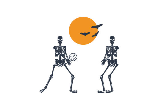 Skeleton Volleyball Game: Halloween Crafts Design