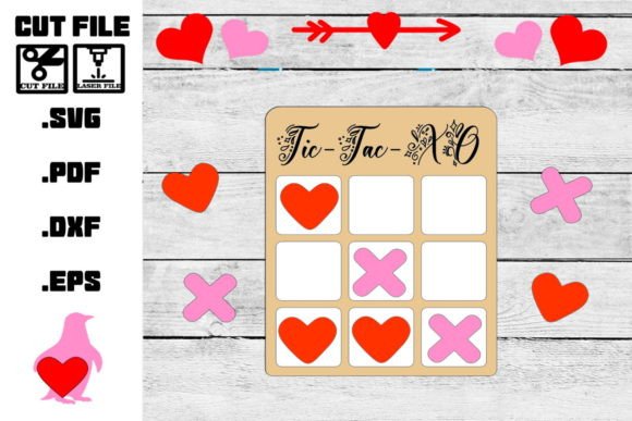 Valentines Tic-Tac-Toe Game for Kids: Graphics & Coloring Pages