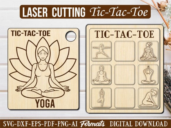 Yoga Zen Studio Tic Tac Toe Puzzle Game: Graphics & Laser Engraving